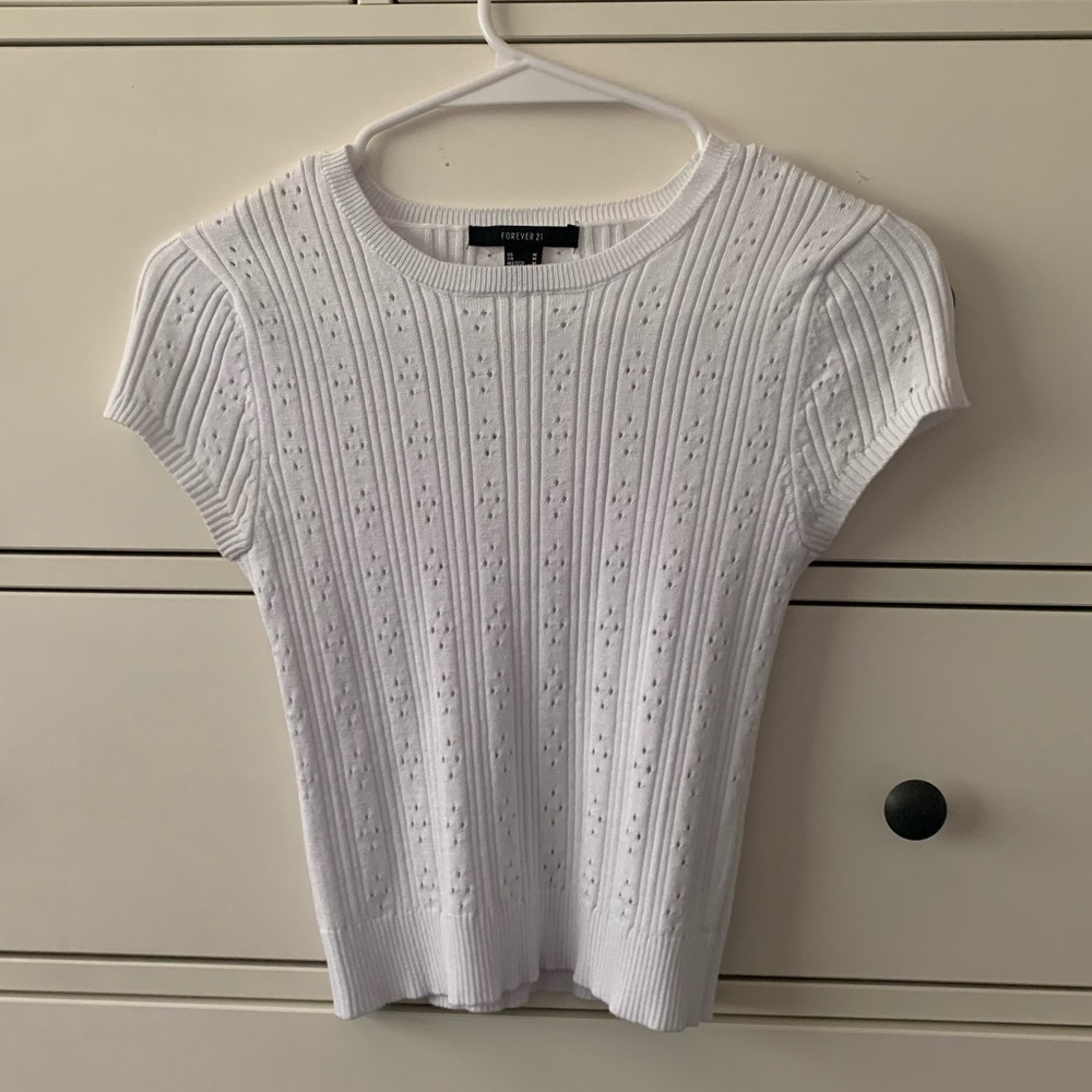 Knitted Sweater Short Sleeve Top